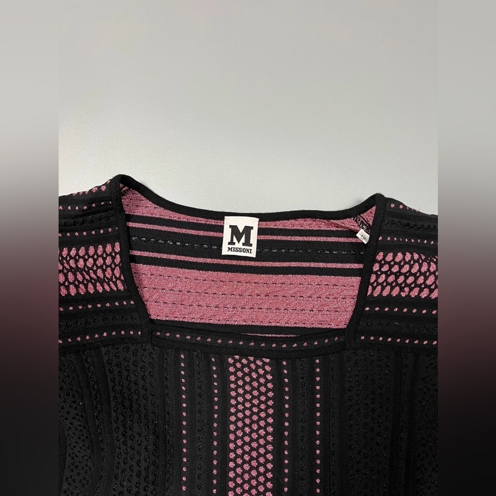 👗👗Valentino by Missoni Elegant Black and Pink Striped Dress Size 40 (US M, 8) - Picture 11 of 16